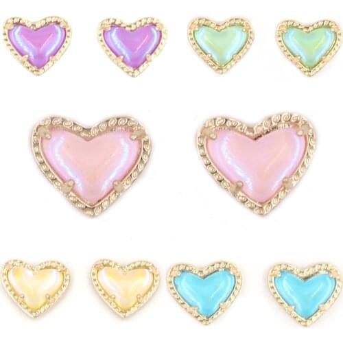 New Candy Electro-Plating Rain Lovely Heart Stud Earrings Valentines Day Gift Jewelry Wholesale