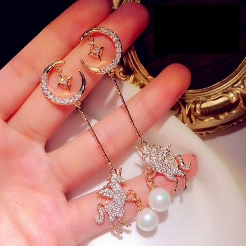 New Crystal Pearl Tassel Earrings Female Long Paragraph Geometric Pendant Earrings Wedding Fashion Jewelry Jewelry Gifts