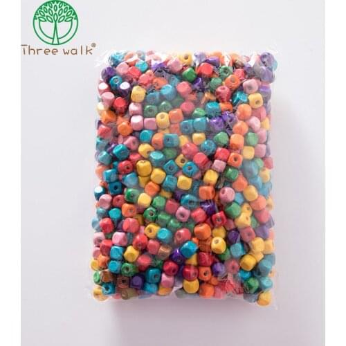 6-14mm Wholesale Price Mixed Colored Wooden Square Beads DIY Jewelry Findings Loose Beads