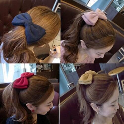 Autumn and winter Korea Pop Spring Clip Big Bow Velvet Hair Clip For Women Fashion Simple Retro Jewelry Wholesale