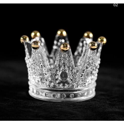 Nail Art Palette Crown Shape Color Mixing Pigment Palette Multi-function Glass Crystal Holder JDH88