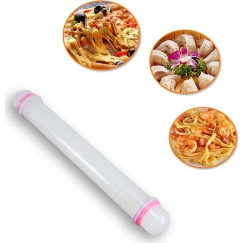 23cm/50cm Plastic Dough Roller White Non-stick Glide DIY Fondant Rolling Pin Handmade Fondant Gift Dough Embossed Rolling Pin