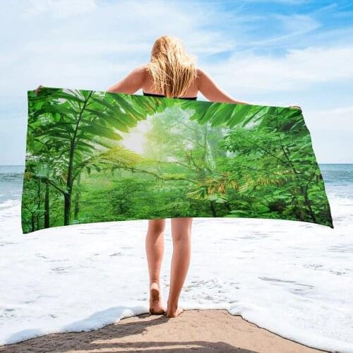 Tropical Rain Forest Green Leaves Beach Towel Luxury Quick-dry Microfiber Bath Towels Yoga Mat Sport Swimming Towels