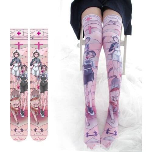 Young Girl Pink Kawaii Lolita Stockings Anime Cartoon Socks Thigh Sailor Moon Socks Pink Cute School Girls for Halloween Cosplay