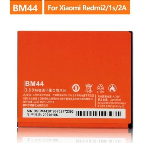 Original Replacement Battery For Xiaomi MI Redmi 2 2A Redmi 1S BM44 Genuine Phone Battery BM40 BM41 2265mAh