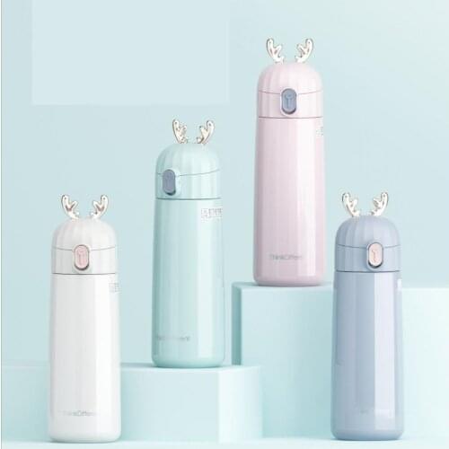 350ml Cute fawn Thermos Cup Stainless Steel Vacuum Flasks Thermoses Coffee Mugs Travel Bottle Mug Car Home Office Business Gifts