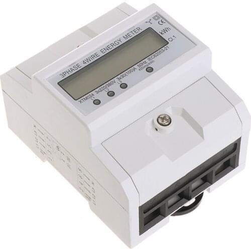 Three-phase Four-wire DIN-Rail Kilowatt Hour KWH Energy Meter 50-60Hz 3x5(80A) 203C