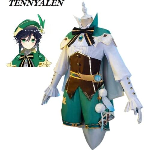 Game Genshin Impact Account Cosplay Anime Wig Accessories Project VENTI Costume Womens Cloak Shirt Pants Socks Lolita Shoes