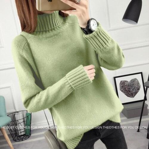 Female Tricot Jersey Jumper Pull Femme High Quality Women Sweater Turtleneck Autumn Winter Cashmere Knitted Sweater and Pullover