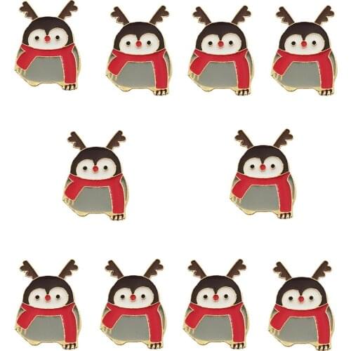 10Pcs Enamel Pin Lovely Cartoon Penguin Brooches Collar Shirt Cloches Accessories Jewelry Gifts
