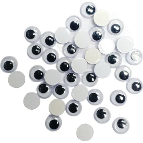 100 pcs DIY Hand made 8mm Glue on Round Moving Eyes Wiggly Googly Balloon Bear Doll Scrapbooking You need use glue to stick it