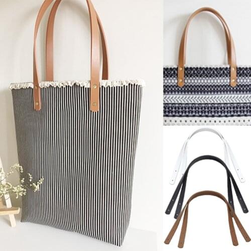 2Pcs/Pair 60cm PU leather Bag strap Shoulder Bag Handle Belt Band for women Handbag Handmade DIY Belt Strap For Bag Accessories