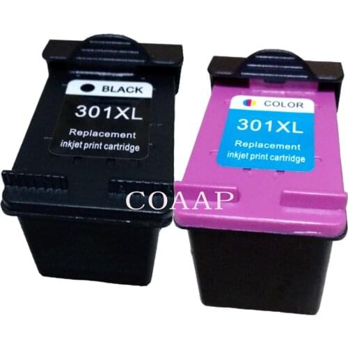 2 Pack Compatible hp301 XL BK+Tricolor Replacement ink cartridges for HP Deskjet 1010 2542 1512 1514 1050 2050 3050 Printer