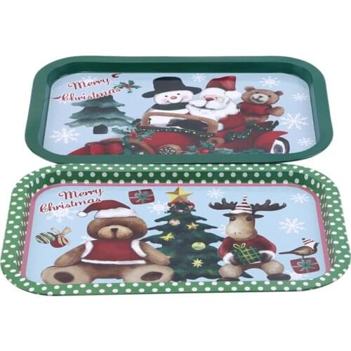 2020 Christmas Fruit Serving Tray Wrought Iron Decorative Plate For Home Restaurant Banquet