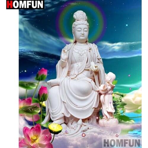 HOMFUN Full Square/Round Drill 5D DIY Diamond Painting "Religious Buddha" 3D Embroidery Cross Stitch 5D Home Decor A14998
