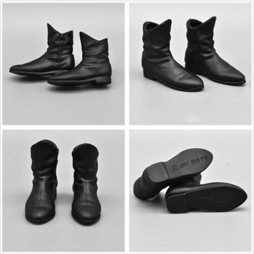 1/6th All Black Light Armor Combat Boots Model for 12" Action Figure Doll Toys