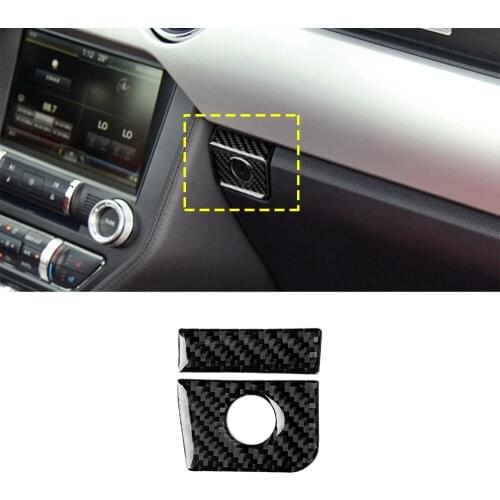 Auto Storage Box Panel Decoration Cover Trim for Ford Mustang 2015 2016 2017 2018 2019 2020 2021 Car Accessory Carbon Fiber