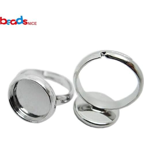 Beadsnice Wholesale Children Rings Base 10/12/14mm Cabochon Base Ring Setting Jewelry Findings Adjustable Ring Blanks ID11218