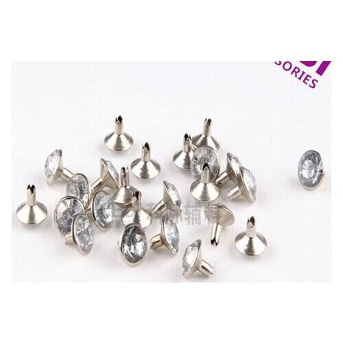 Free shipment,8mm rhinestone rivet for jean/garment,silver metal with clear rhinestones.300sets/lot,metal button rivet