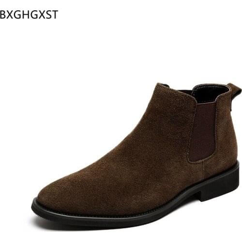 Black Ankle Boots for Man 2021 Brown Chelsea Boots Men Winter Boots for Men Male Designer Men Casual Shoes Suede Shoes Men
