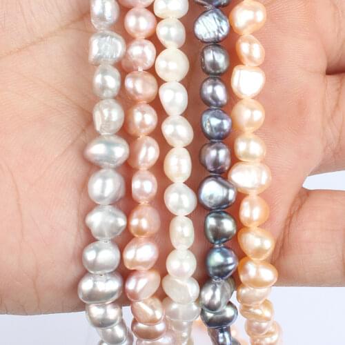 6-7mm Natural Irregular White Freshwater Pearl Beads for Jewelry Making Loose Spacer Bead Diy Necklace Bracelet Jewellery 15