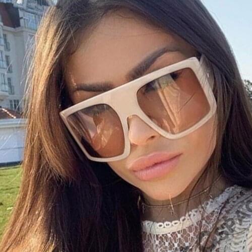 One Piece Glasses Frame Square Sunglasses Women For Vintage Oversized Black Pink Sun Glasses Eyewear Female Cool Black Shades