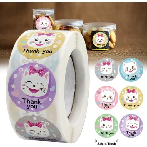 Kids Cartoon Animal Sticker Roll 500-Count Stickers Round Teacher Encouragement Motivational Lable Sticker for Teacher JDH88