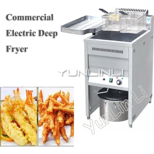 Commercial Electric Deep Fryer Vertical Eelctric Frying Machine 20L Large Capacity Stainless Steel Frying Machine JBT-20