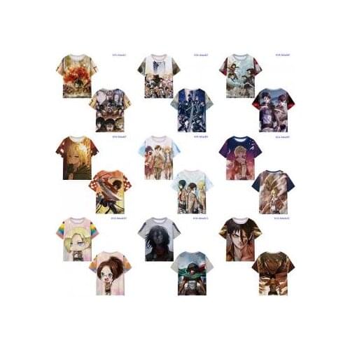 Attack on Titan A254066 Anime T-Shirts Casual Shirt Short Sleeve Summer Cartoon Tshirt Unisex Gift