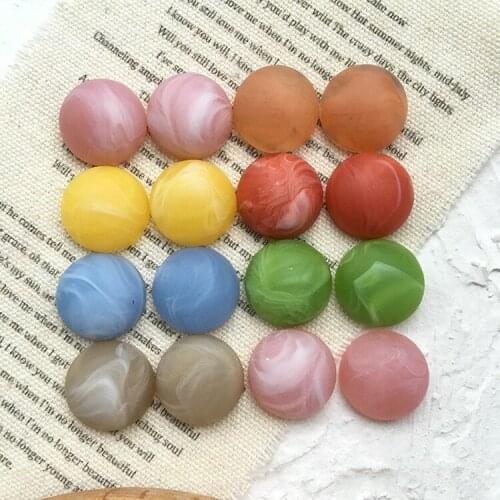 New style 50pcs/lot 18mm frosted rubber paint geometry rounds shape resin flatback beads diy jewelry earring/garment accessory