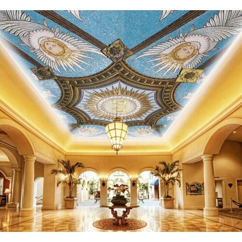 Wall Decoration Palace angel painting the ceiling Non woven wallpaper 3d murals wallpaper for living room