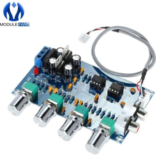 New NE5532 Stereo Pre-amp Preamplifier Tone Board Audio 4 Channels Amplifier Module 4CH CH Control Circuit Telephone Preamp