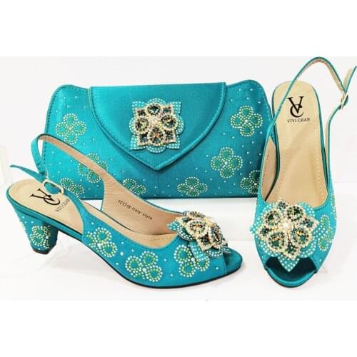 New wine Shoes with Matching Bags Shoes and Bag To Match Matching Shoes and Bag Set for Wedding Rhinestone Women Party Pumps