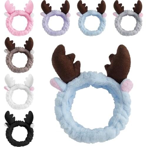 New OMG Letter Coral Fleece Wash Face Bow Hairbands For Women Girls Headbands Headwear Hair Bands Turban Hair Accessories