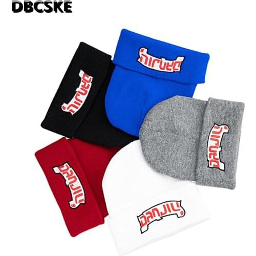 Autumn Winter Soft Embroidery YC1 Unisex Keep Warm Beanies Hat for Women Men Portable Fold Outdoor Original Ponytail Cold Caps