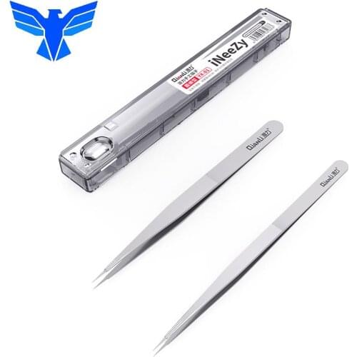 Qianli Hand Polished Non-magnetic Stainless Steel Tweezer Ineezy Tweezers 0.1mm Bga Motherboard Micro Jump Repair Forceps Tools