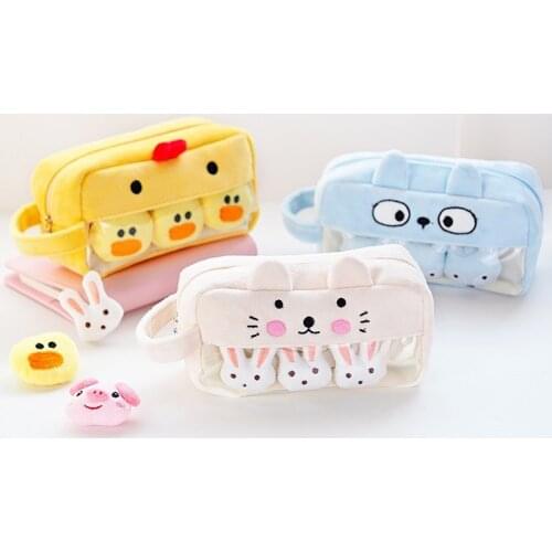 Plush Cute Pencil Case Large Capacity Pencilcase School Pen Case Supplies Pencil Bag School Box Pencils Pouch Stationery
