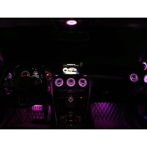 Dashboard Air Condition Rear Air Vent Outlet Trim 64 color Atmosphere Ambient Light Lamp For Mercedes Benz C Class W205 GLC X253