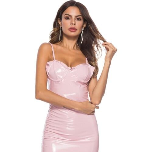 PVC Material Sexy Erotic Womens Dress High Stretch Gothic Style Erotic Lingerie Teddy Nightclub Pole Dance Club Dress