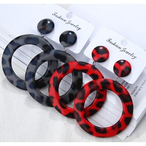 Hoop Earrings серьги 2021 тренд Earrings for Women Big Circle PU Leopard Jewerly aretes de mujer Pendientes Mujer Bijoux Femme