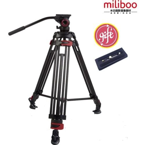 Miliboo MTT604A Aluminium Head Portable Camera Tripod for Professional Camcorder/Video/DSLR Stand 75mm Bowl Size Video Tripod