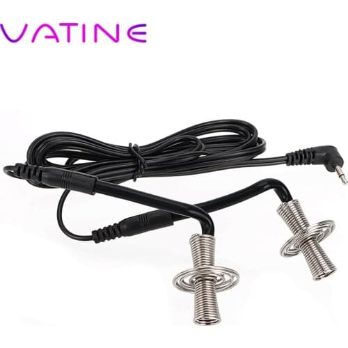 VATINE Electric Shock Steel Wire Spiral Nipple Clip Clitoris Clip Breast Massager Attachment Sex Toys For Women Adult Products