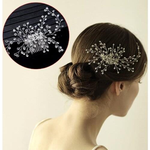 Wedding Hair Jewelry Handmade Silver Hairpins Luxury Jewelry Hair Combs For Womens Party Hair Combs Bride Hair Accessories