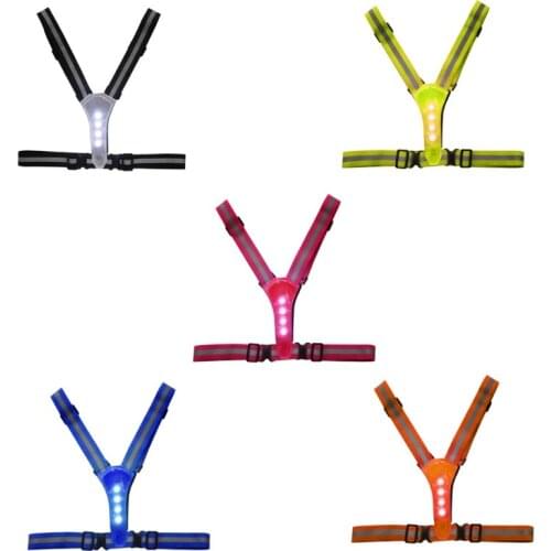 Reflective Y-Shaped Harness for Night Riding Running Luminous Chest Harness Lightweight Outdoor Sport Safety Decoration