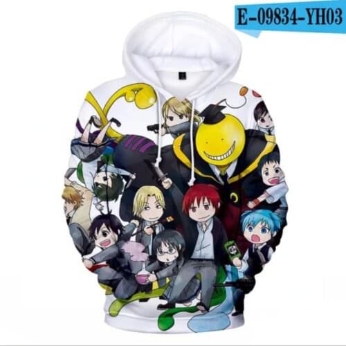 Japan Anime Assassination Classroom KoroSensei 3D men Hoodie Sweatshirt Boy Girl Fall Luxury Harajuku Anime Movie Personality
