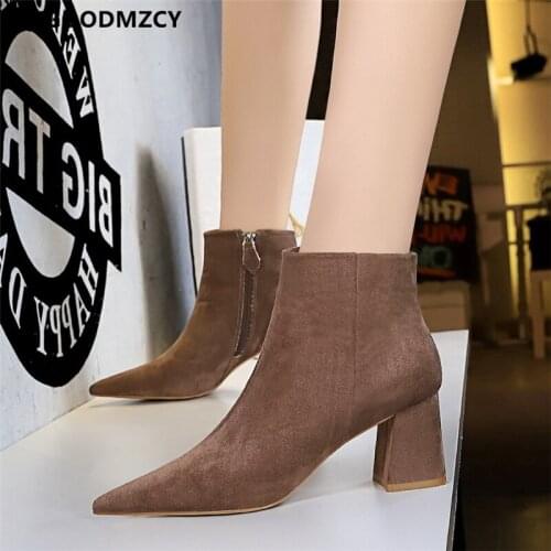 Women Ankle Boots Sexy Shoes Designer Boots Bigtree Shoes Black Winter Women Boots Ladies Shoes Fashion Women Winter Shoes Buty