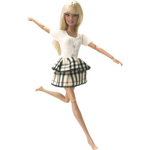 1 Pcs Fashion Slim Dress Casual Round Neck Dress Popular Party For Barbie Doll Accessories Toys 091F