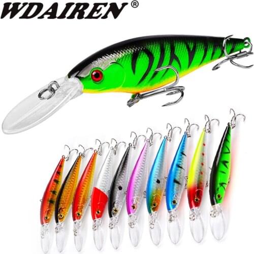 1PCS Minnow Fishing Lure 11cm 10g Wobblers Perch 3D Eyes Hard Plastic Artificial Bait Pike Bass Carp Swimbait Pesca Crankbait