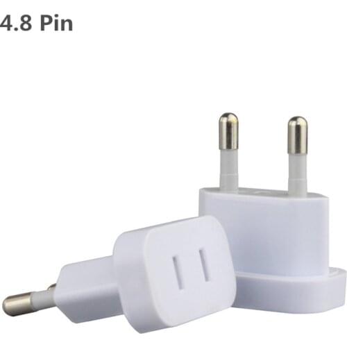 10PCS CN US To EU Plug Travel Adapter Power Plug 2 Pin USA Socket TO 2Pin EU 4.8mm Plug Converter Electrical Plug White Black