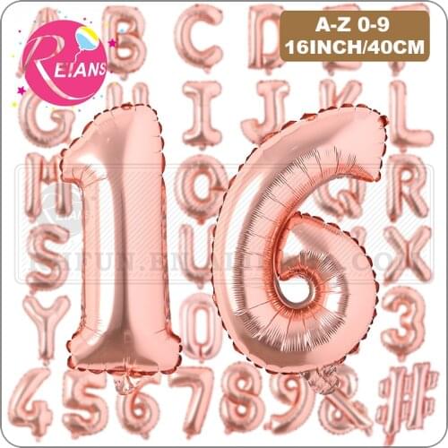 16 inch Rose Gold DIY A-Z 0-9 optional Letter number Names Foil balloon Letter birthday Wedding party decoration Helium Balloon